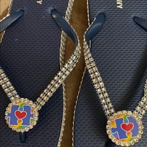 Autism awareness sandals